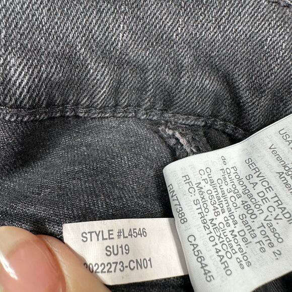 Madewell Black Stretch Denim Straight Raw Hem Casual Frayed Denim Mini Skirt 32 - Picture 10 of 13